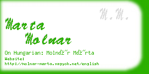 marta molnar business card
